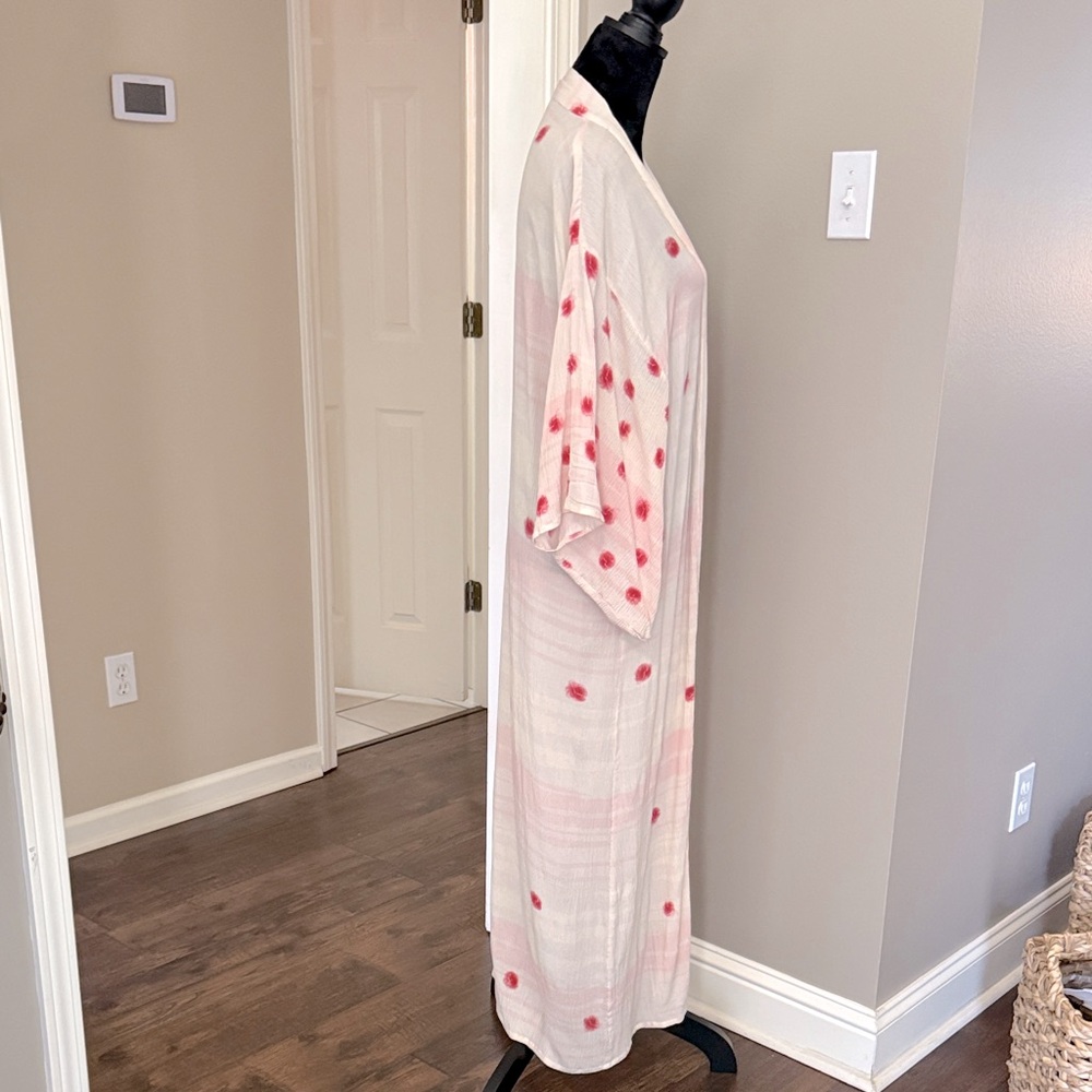 Free People Pink and Cream Polka Dot Kimono - Picture 3 of 5